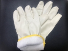Перчатки кожаные зимние на флисе белые - Производство и оптовая продажа хлопчатобумажных перчаток с ПВХ-покрытием, Екатеринбург