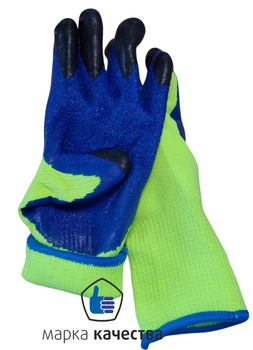ЗП-0051 Перчатка салатовая зимняя с рефленым латексом с начесом внутри, упк.12/480пар - Производство и оптовая продажа хлопчатобумажных перчаток с ПВХ-покрытием, Екатеринбург